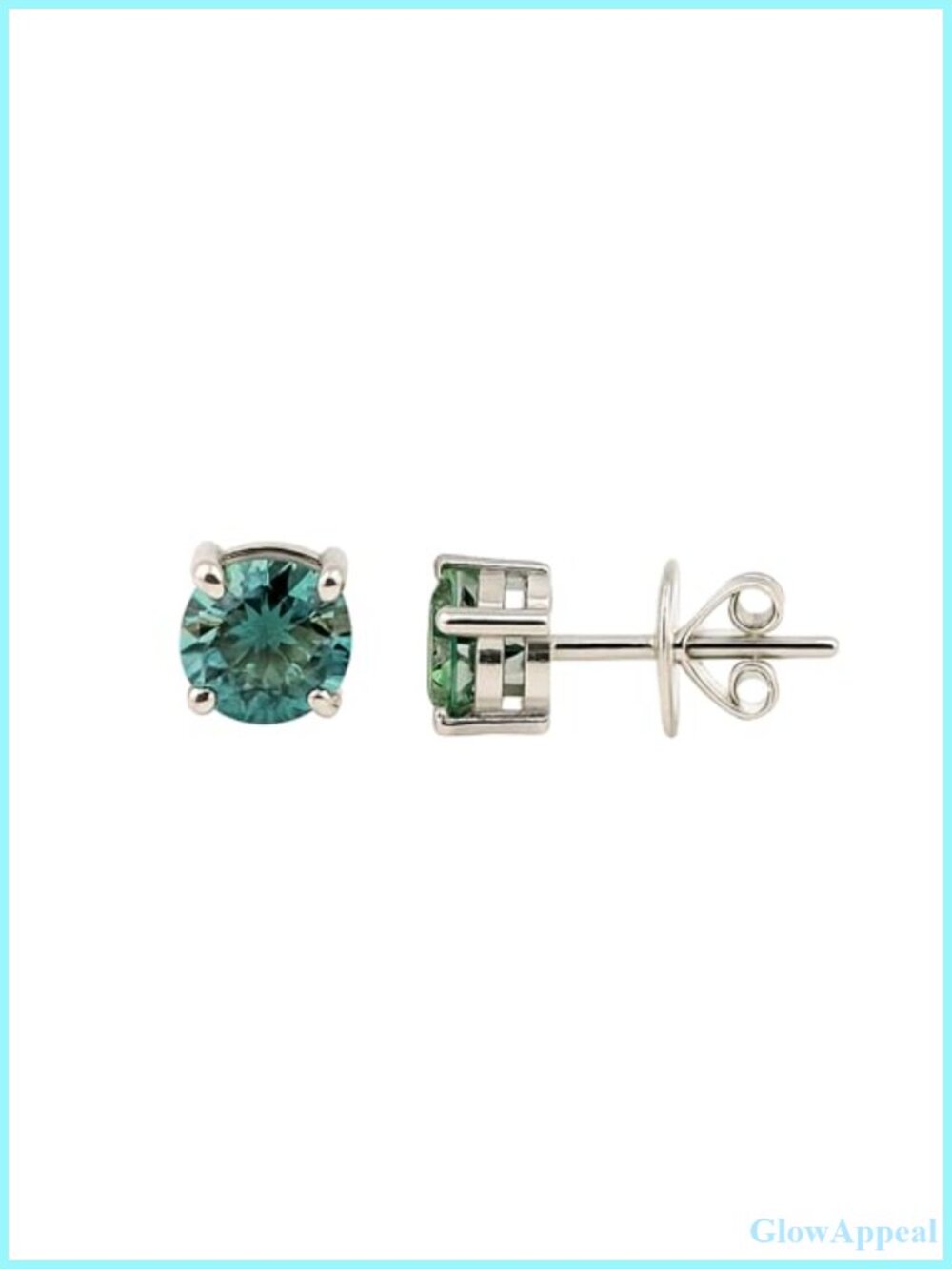 4.40 Ct Blue Diamond Stud Earrings 925 Sterling Silver Fine Cut Secure Setting